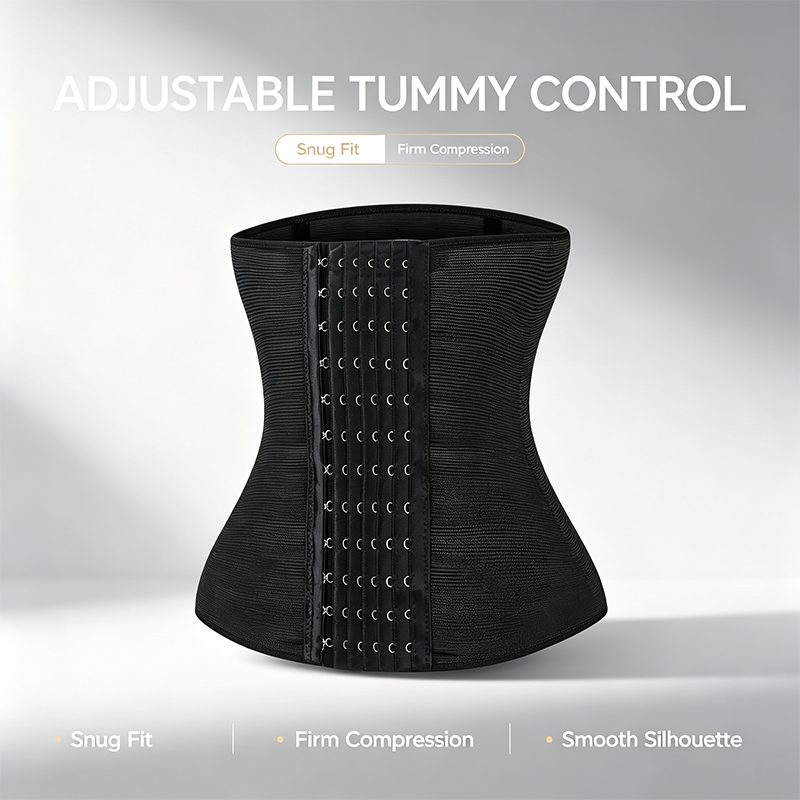 Women's Solid Color Hook & Eye Closure Waist Trainer, Adjustable Tummy Control Shaper ✨ - image 1