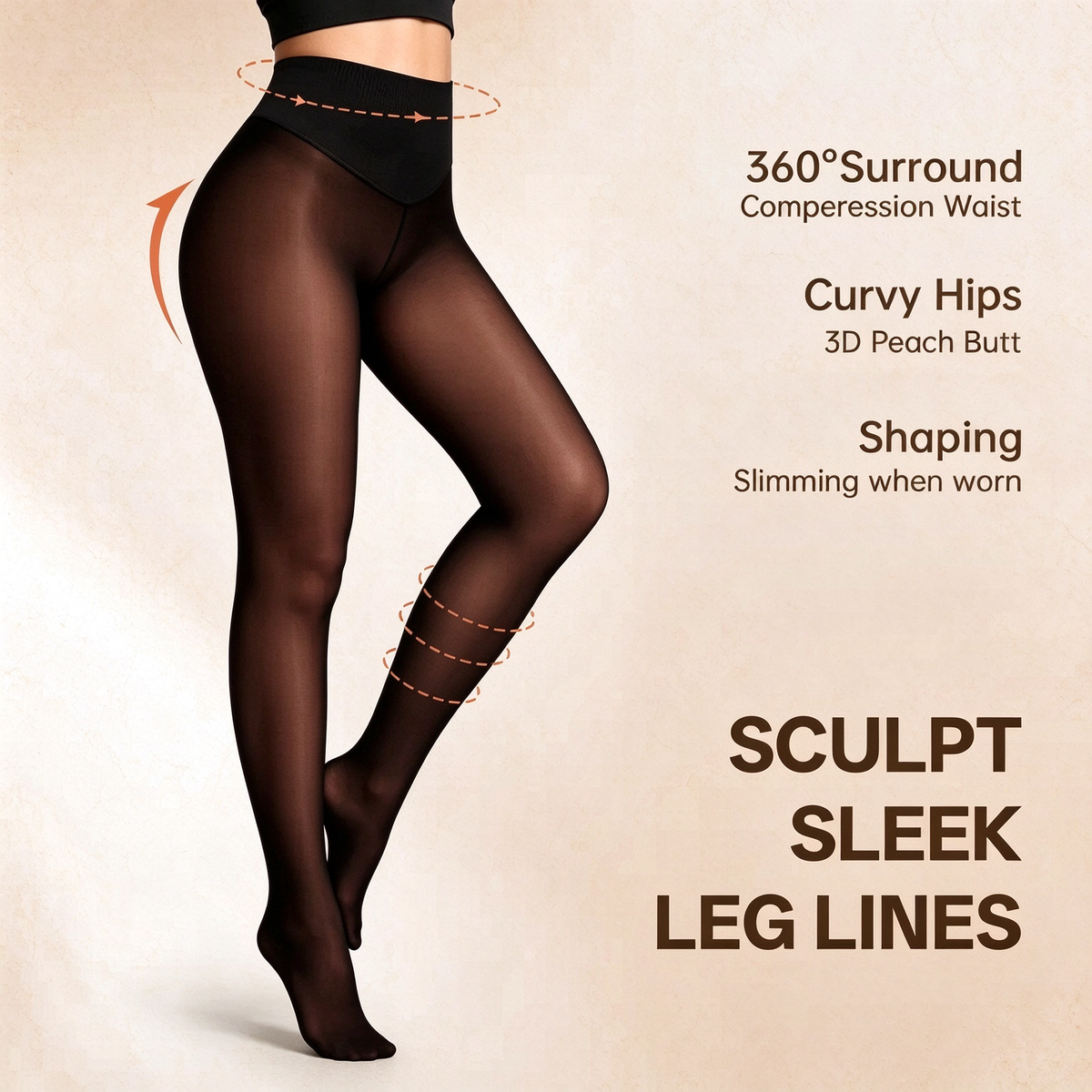 Women Fleece Lined Tights Body Slimming Leggings Sheer Fake Translucent Pantyhose 🧦