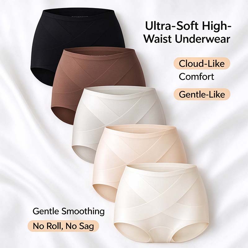 5-Pack Women's Classic Panties, Seamless High Waist Essential Underwear 🌸