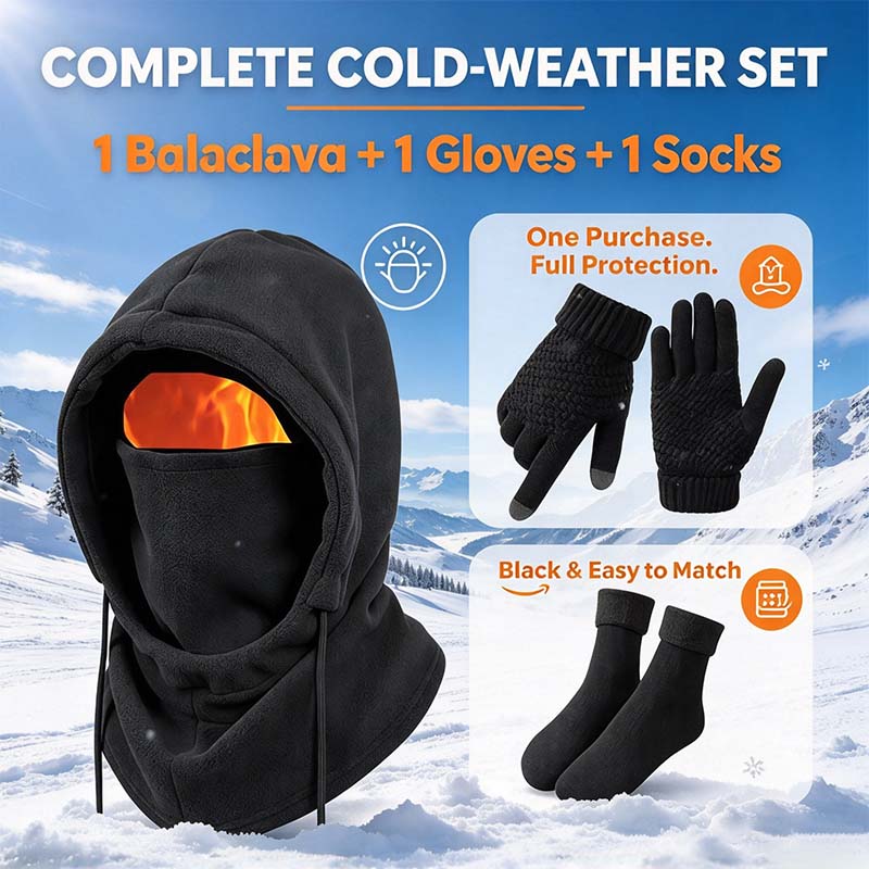 Unisex Adult 3-4 Piece Plain Winter Warm Multi-Pieces Outdoor Wear Set🧥