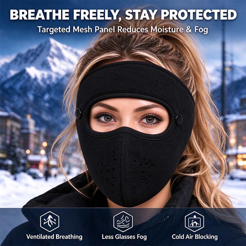 Winter Face Mask with Detachable Goggles, Windproof Thermal Fleece Lined Full Face Cover 🥽