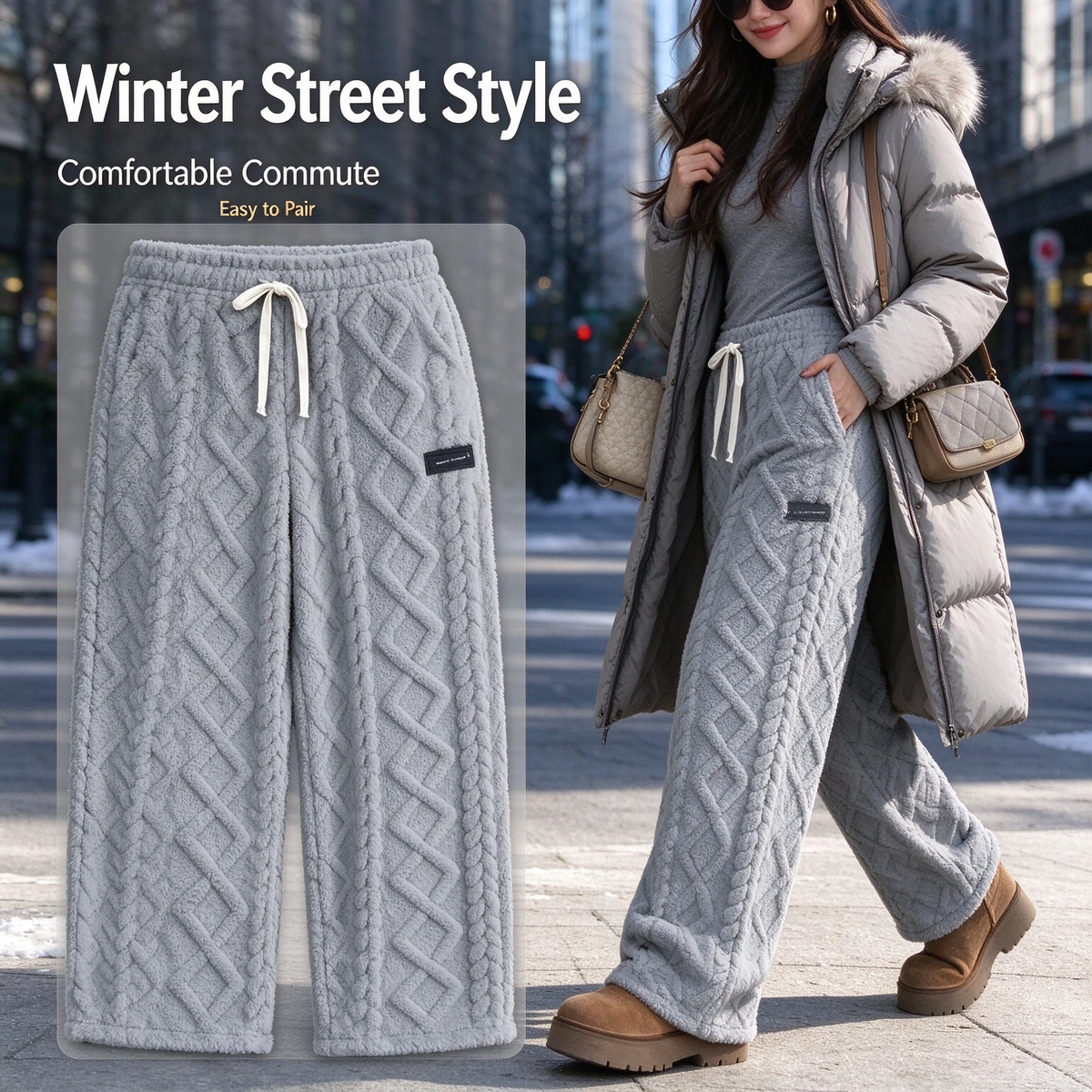 Winter Women's Lamb Fleece Long Pants - Ultra-Plush Lined All-Day Warmth Tech 👖