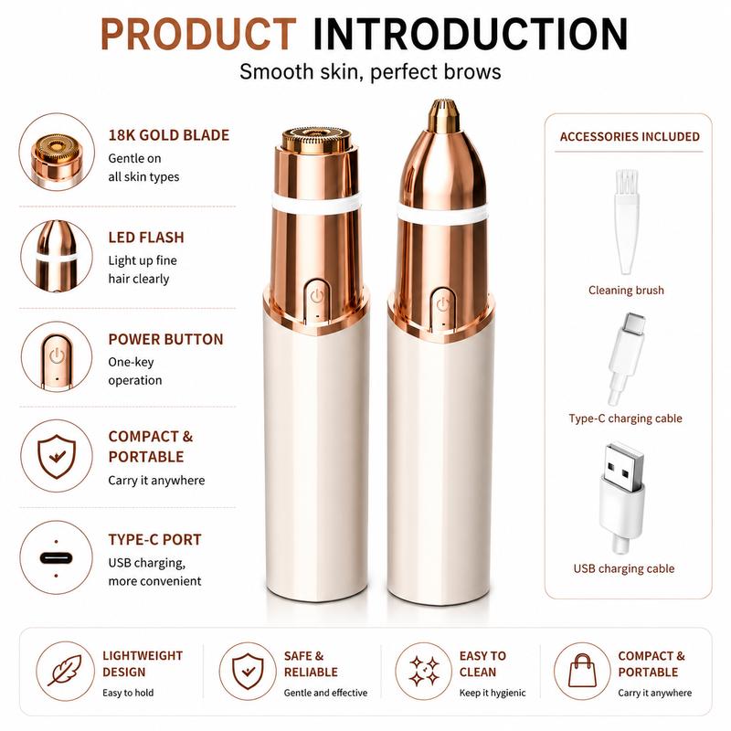 🔥2-in-1 Women's Eyebrow and Facial Hair Removal Device - image 7