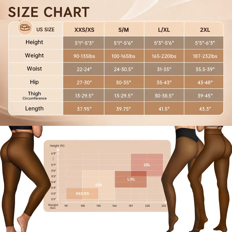 Women Fleece Lined Tights Body Slimming Leggings Sheer Fake Translucent Pantyhose 🧦