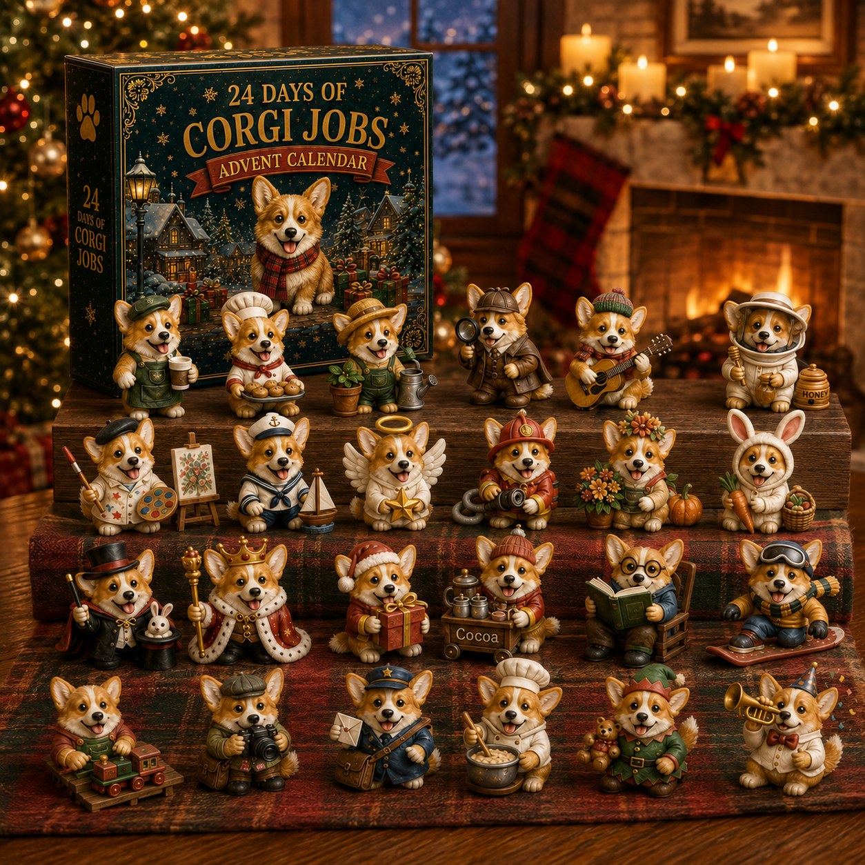 24 Days of Corgi Jobs Advent Calendar 2026 – 24 Unique Collectible Corgi Miniatures, Christmas Countdown Calendar for Dog Lovers