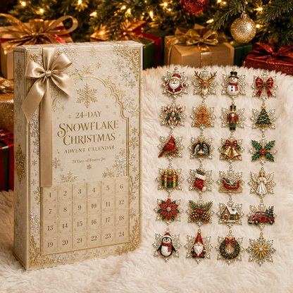✨24-Day Christmas Countdown Advent Calendar –Christmas Snowflake Ornament