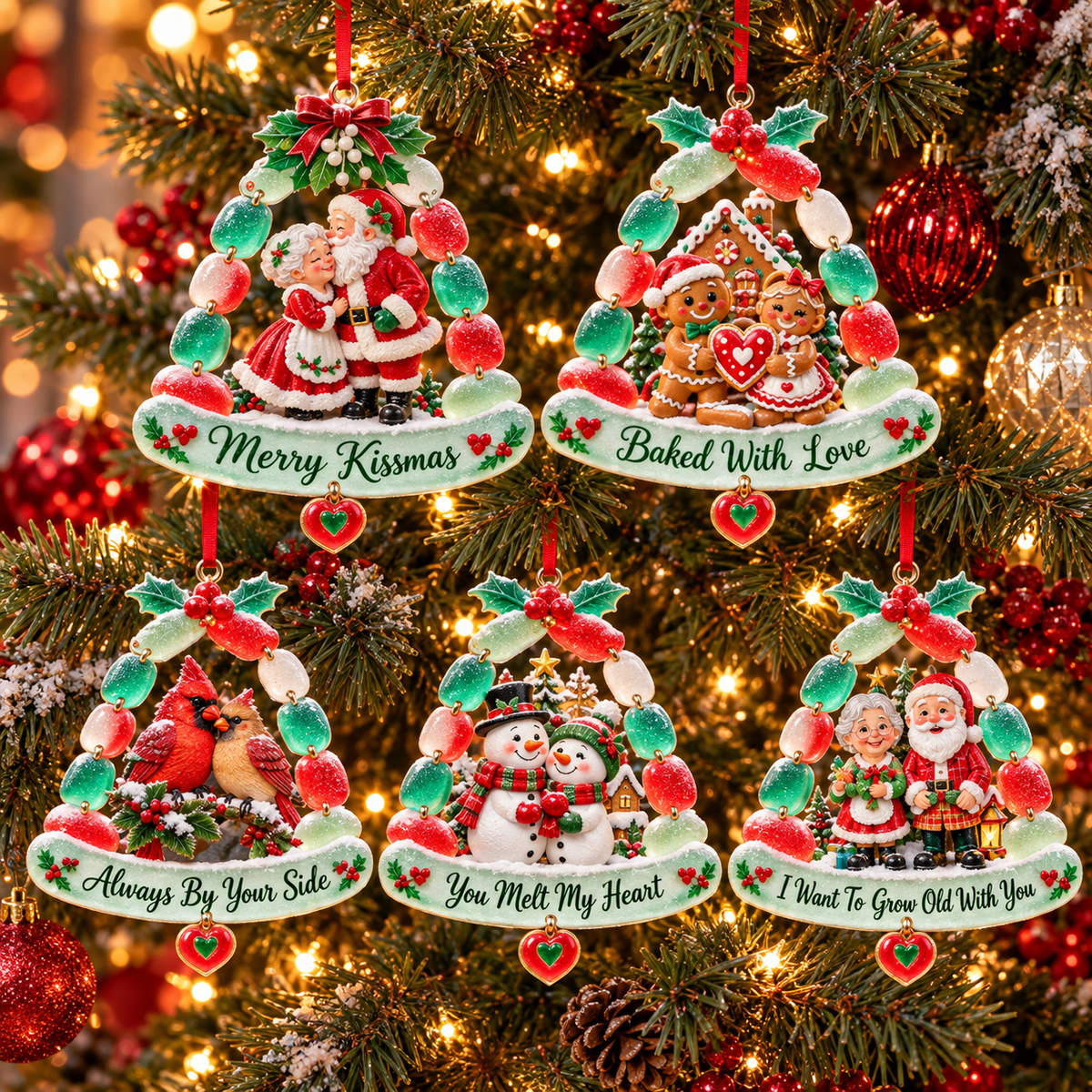 2026 "Love Story" Series Santa Claus Christmas Ornaments—Five Heartwarming Designs Created Especially for Couples and Loved Ones