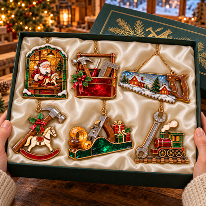 🪚 2026 Christmas Woodworking Ornaments – Set of 6 Festive Carpenter Holiday Keepsakes