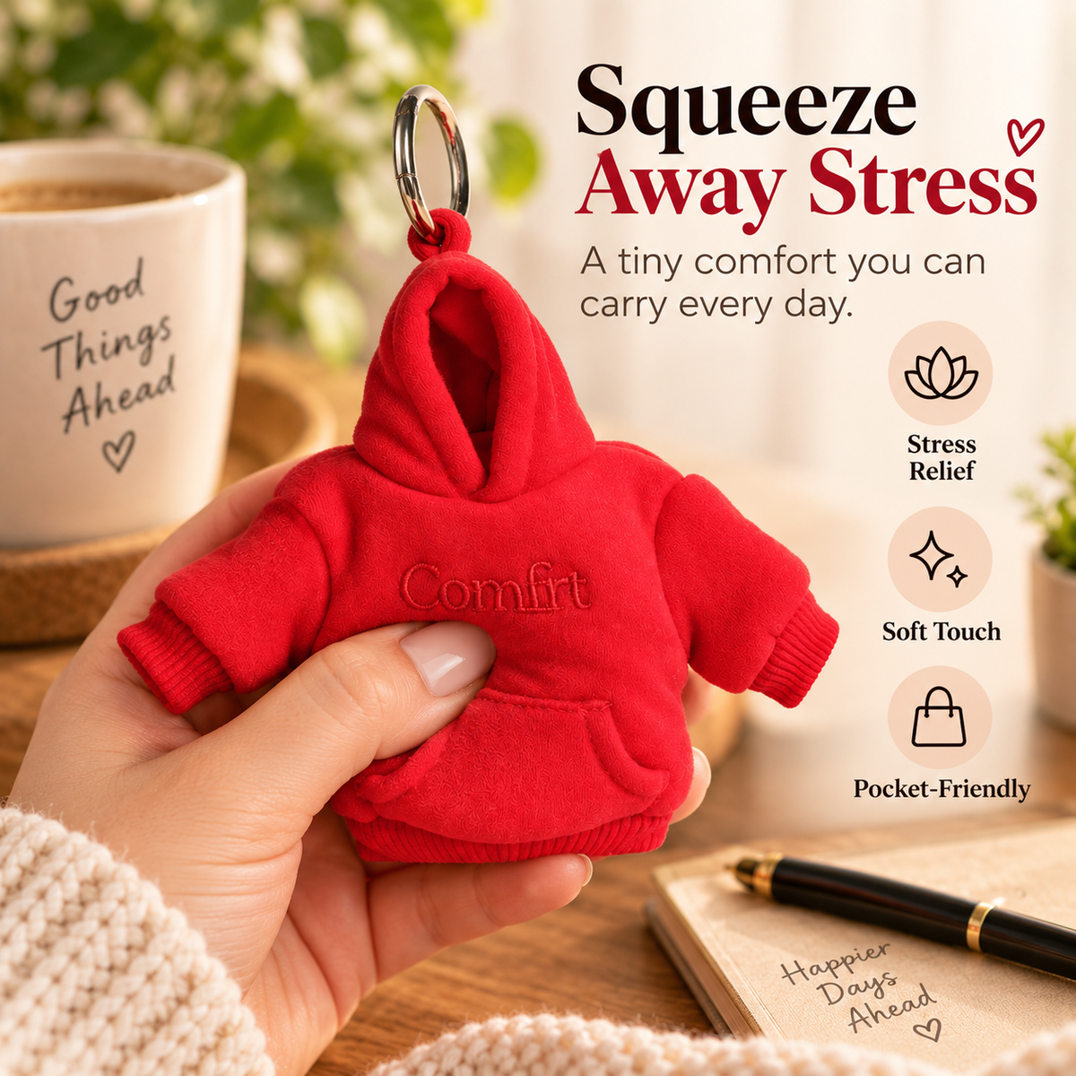 🔑 Stress-Relief Hoodie Charm – Portable Clip-On Keychain, Stylish & Multi-Use Gift Idea - image 2