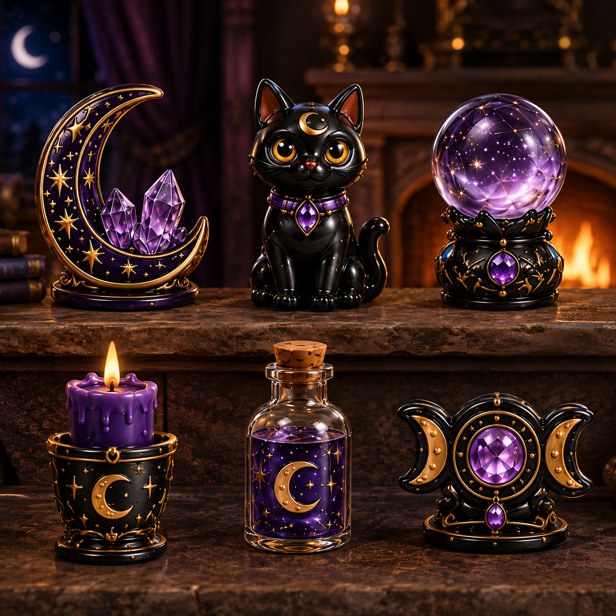 Crystal Witch Advent Calendar 2026 – 24 Days of Magical Crystal Miniatures, Mystical Witchy Collectibles & Enchanting Gifts for Fantasy Lovers, Acrylic Charms Blind Box