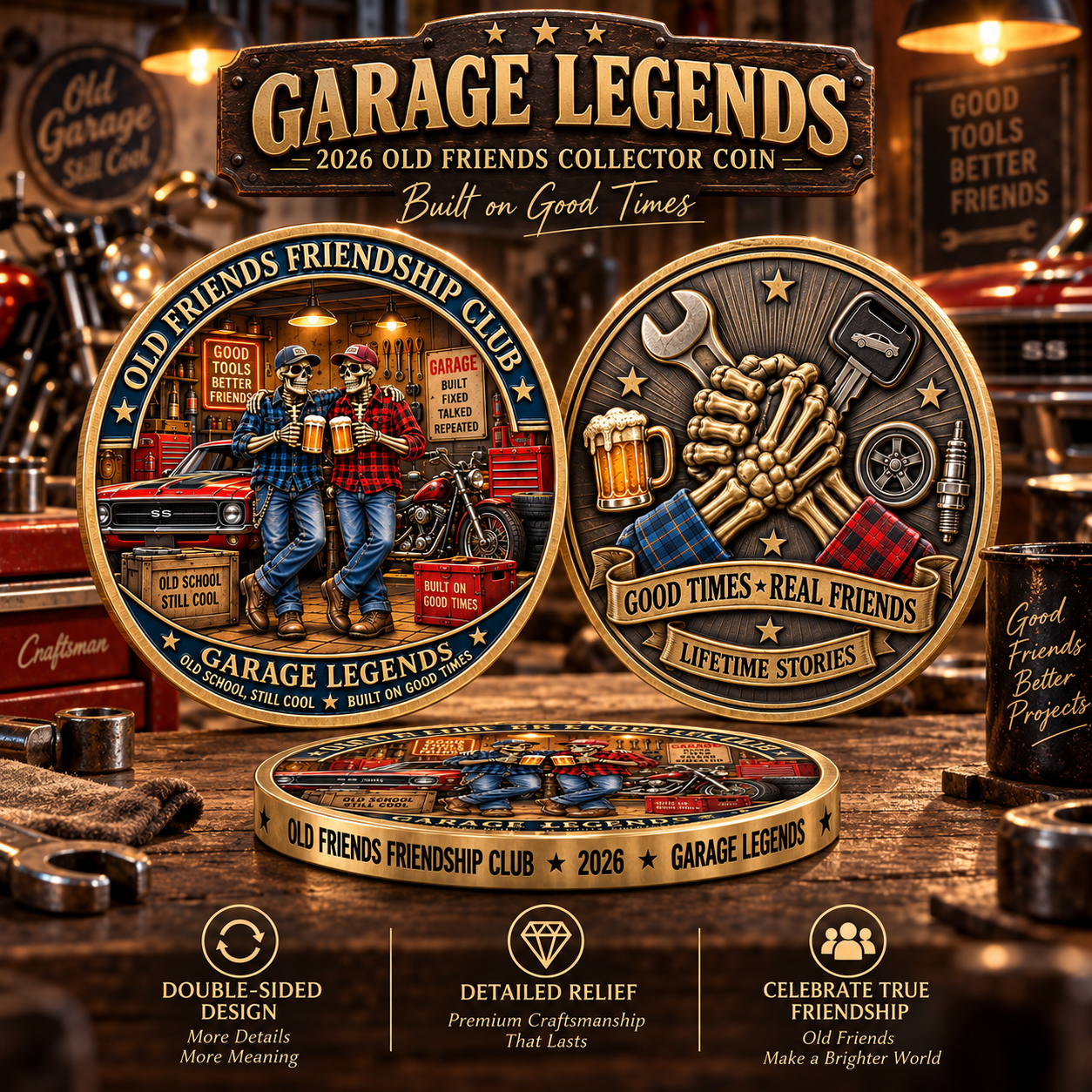Old Friends Friendship Club 2026 – 4-Piece Collector Coin Set | Four Stories, One Lifelong Friendship