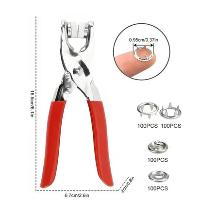 Seamless Stitching Sewing Kit-100Pcs Invisible Colored Metal Buckle & Manual Pressure Pliers 🔧