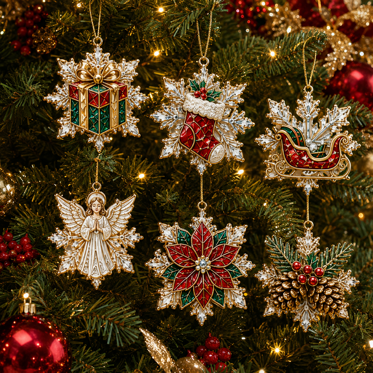 ✨24-Day Christmas Countdown Advent Calendar –Christmas Snowflake Ornament