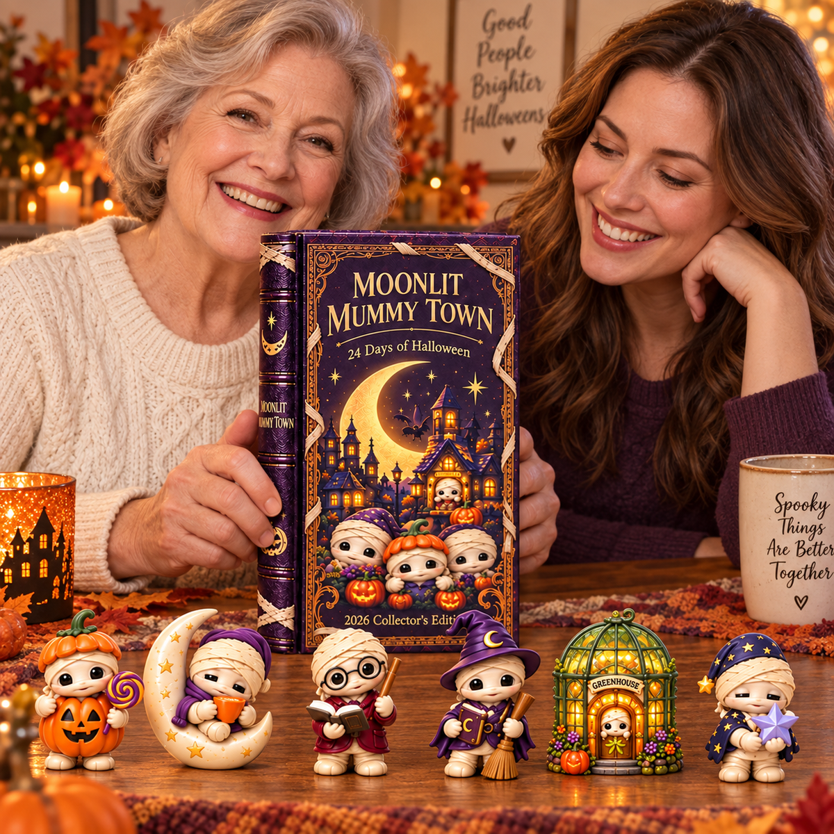 2026 Moonlit Mummy Town Halloween Advent Calendar – 24 Adorable Mummy & Village Collectibles in a Deluxe Gift Box