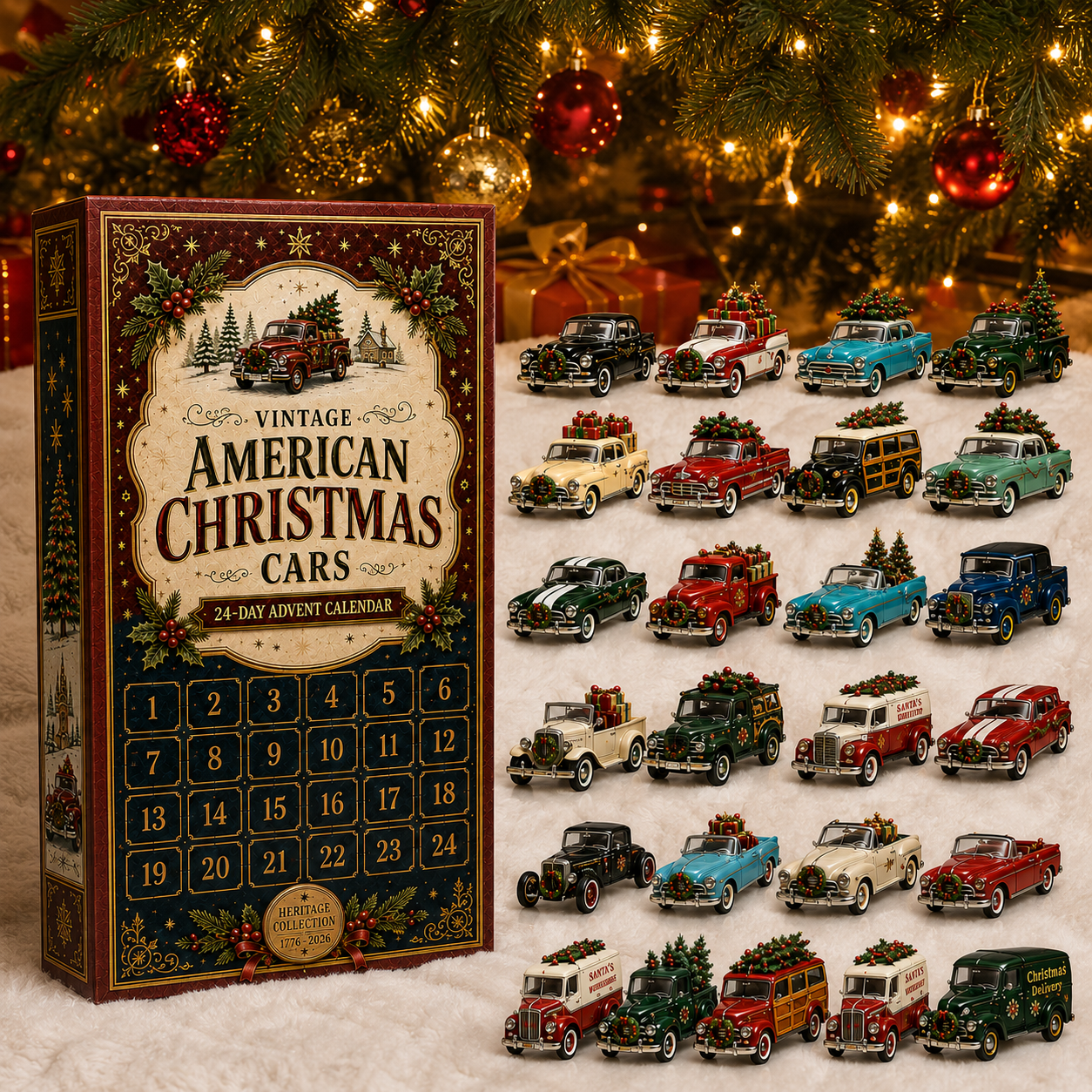 ✨24-Day Christmas Countdown Advent Calendar – Christmas Car Model Ornament