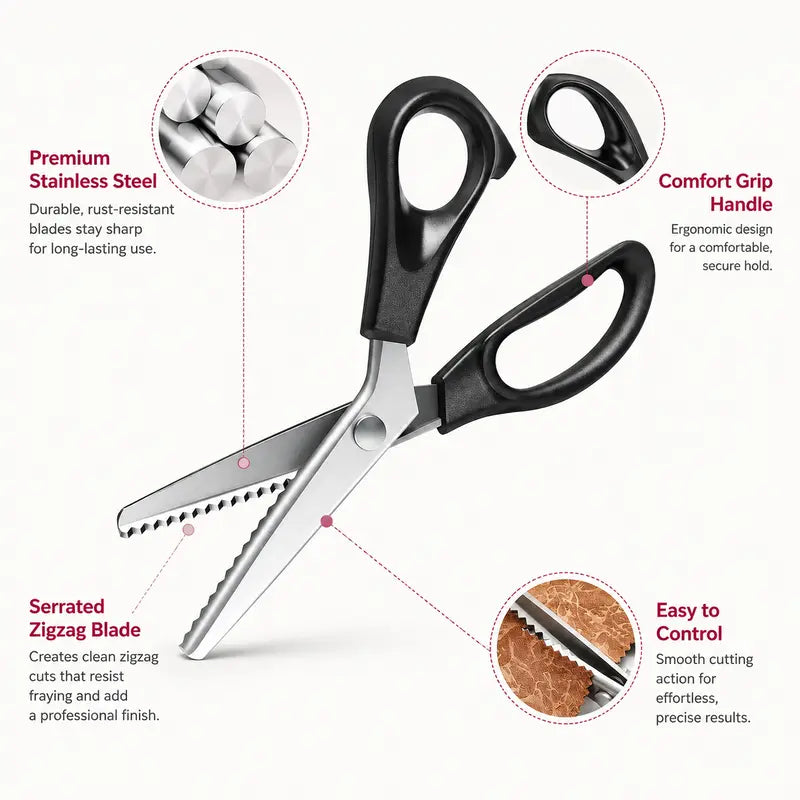 Stainless Steel Zig Zag Scissors with Serrated Teeth - Perfect for DIY Crafts✂️ - image 5