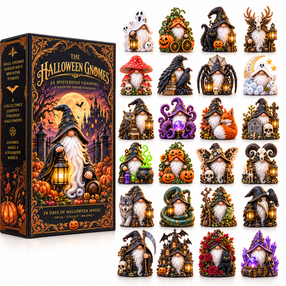 Halloween Gnomes 2026 – 24-Day Haunted Gnome Countdown Calendar with 24 Unique Collectible Miniatures, Spooky Halloween Gift for Gnome Lovers