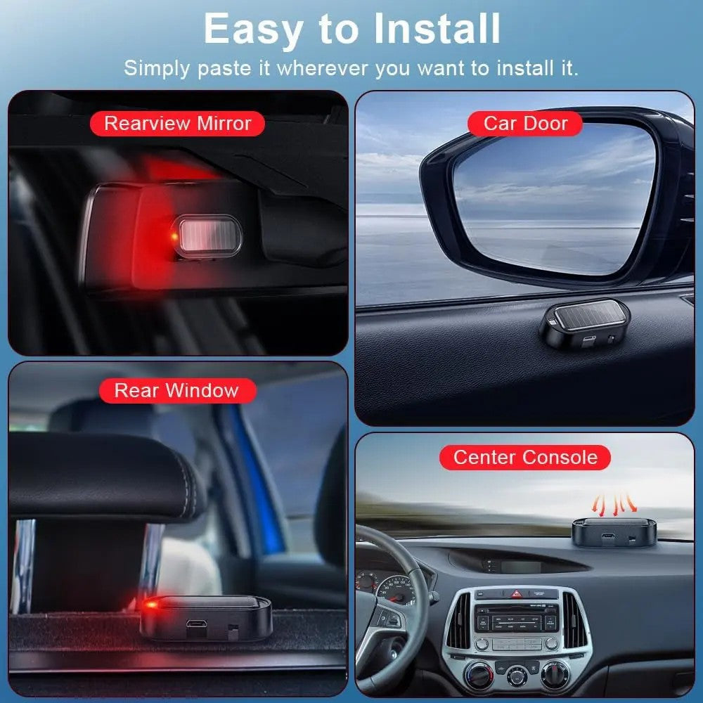 2PCS Solar Powered Fake Car Alarm Light, Auto Light Sensor LED Simulated Security Warning Light🚨 - image 7