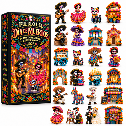 Pueblo del Día de Muertos 2026 – 24-Day Day of the Dead Collectible Countdown Calendar with 24 Unique Miniatures