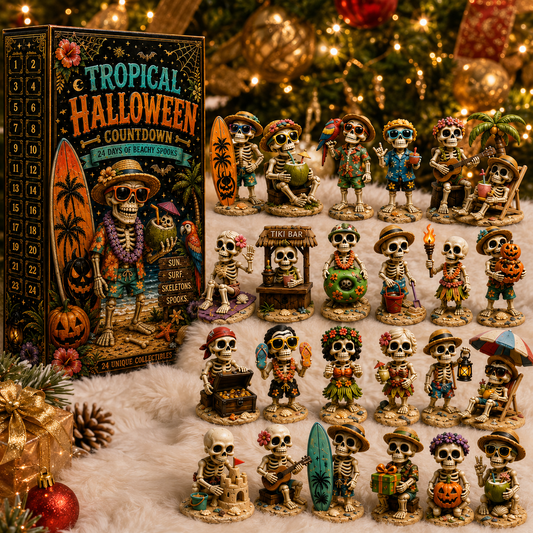 ✨24-Day Christmas Countdown Advent Calendar –Beach Vacation Skeleton Ornament
