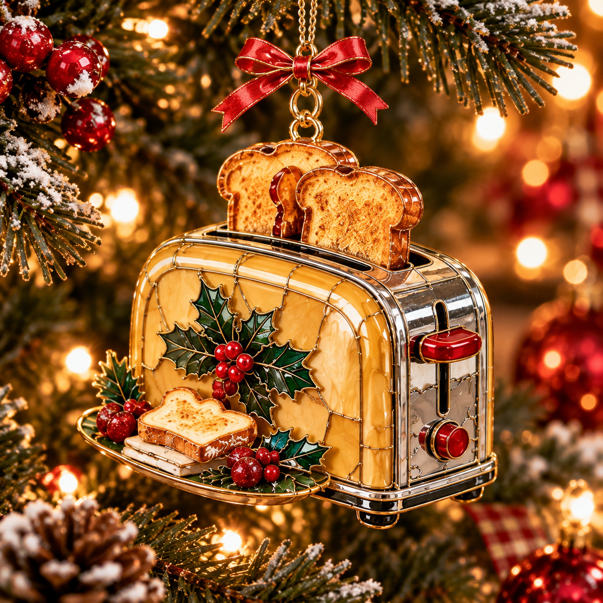 Vintage Christmas Kitchen Ornaments – 6-Piece Retro Baking & Cooking Ornament Set | A Heartwarming Christmas Gift for Bakers, Moms & Grandmas