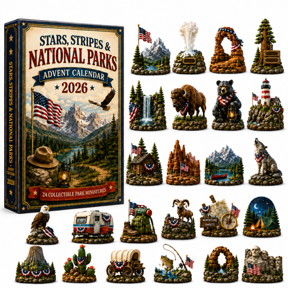 National Parks Adventure Advent Calendar 2026 – 24 Days of American Wilderness, Collector-Grade Miniature Keepsakes, Acrylic Charms Blind Box