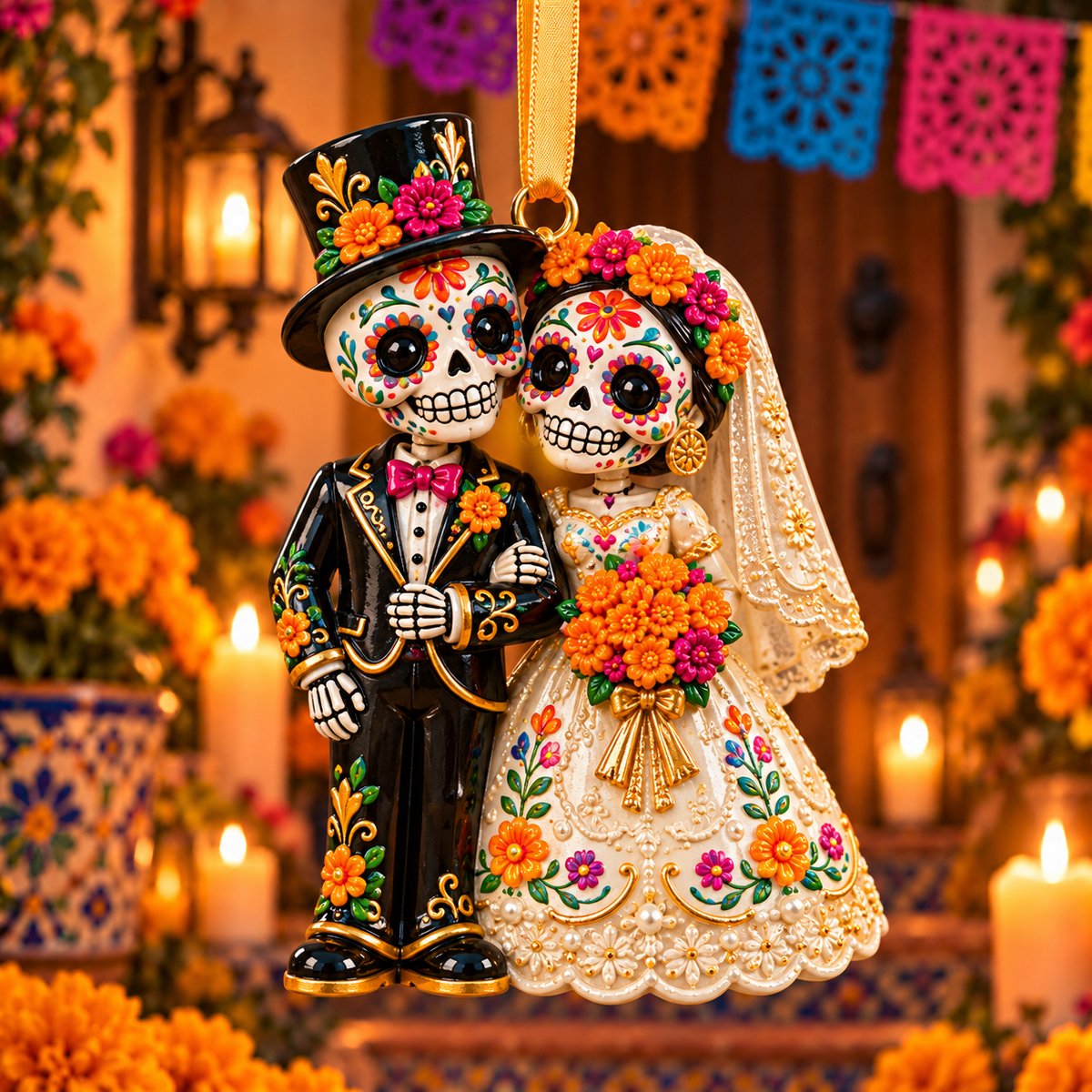 2026 Día de Muertos Ornaments –  Colorful Folk Art & Sugar Skull Keepsake Collection