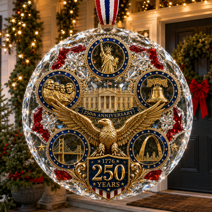 250th Anniversary American Heritage Christmas Ornament – Patriotic 250 Years of Freedom Keepsake for 2026