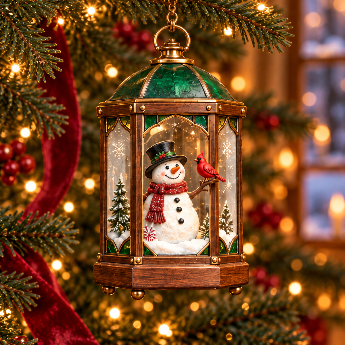 🏮 2026 Christmas Lantern Ornaments – Set of 6 Vintage Holiday Keepsakes