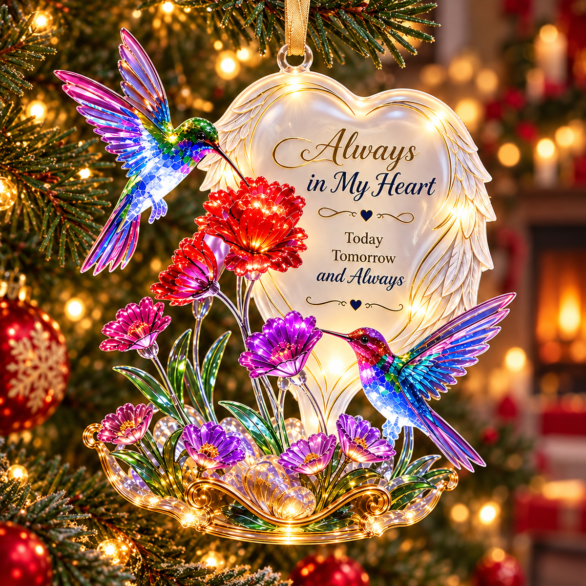 🪽 2026 Angel Wings Heart Christmas Ornaments – Set of 6 Inspirational Holiday Keepsakes