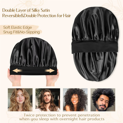 Bonnet for Men Hair Bonnet for Sleeping Double Layer Satin Bonnets 😴 - image 7