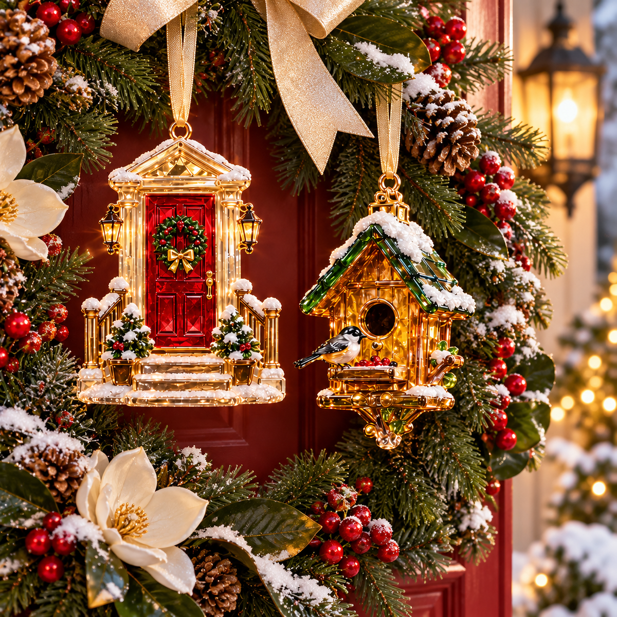 Home for Christmas – Vintage Winter Scene Ornaments in 6 Charming Designs