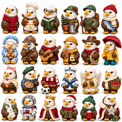 2026 Eagle Magic Advent Calendar – 24 Unique  Bald Eagle Figurines for a Magical Christmas Countdown