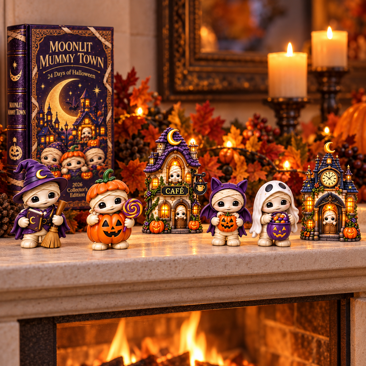 2026 Moonlit Mummy Town Halloween Advent Calendar – 24 Adorable Mummy & Village Collectibles in a Deluxe Gift Box