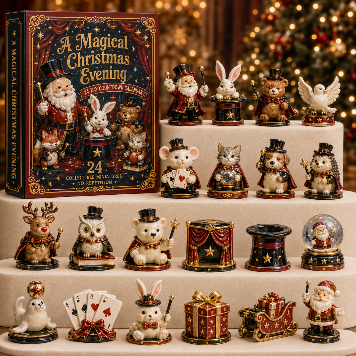 24-Day Magical Christmas Countdown Calendar – 24 Collectible Miniature Figures, A Whimsical Holiday Gift Set for Christmas Lovers & Collectors