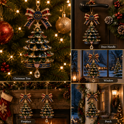 ✨America 250th Anniversary Crystal Christmas Tree Ornament