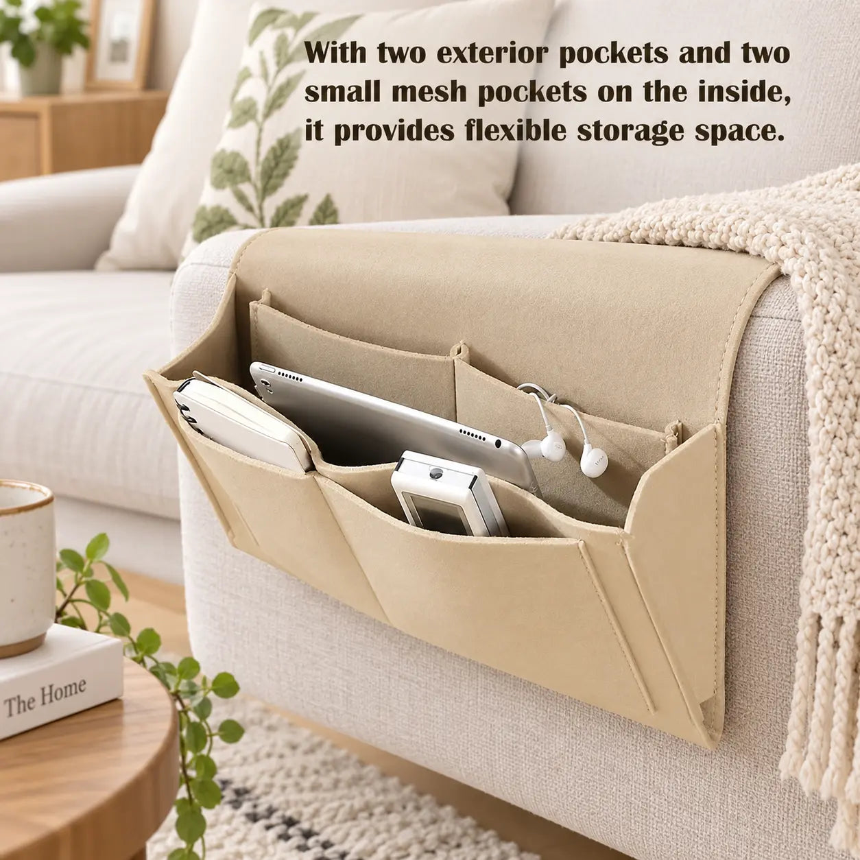 Bedside Caddy, 5 Pockets Felt Bedside Storage Organizer, Hanging Storage Organizer🛏️ - image 1