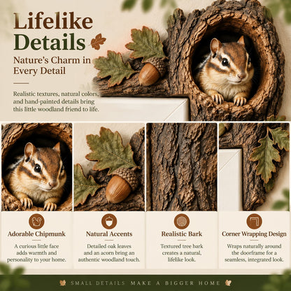 🎅 2026 Christmas Gift 50% Off--⏰LAST DAY 50% OFF 🐿️ 3D Chipmunk Tree Hollow Door Topper | Woodland Animal Doorway Decor For Cozy Nature Homes - image 2