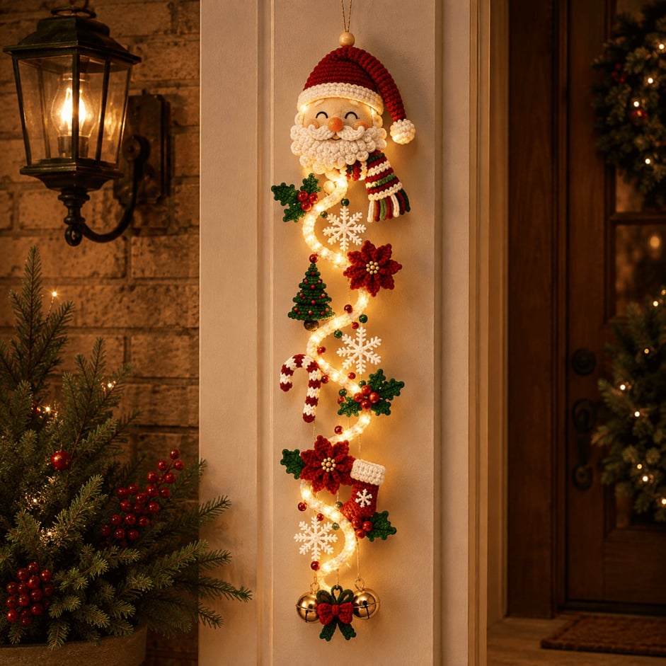 🎄MerryCascade Glowing Christmas Door Hanger | 6 Festive Lighted Designs with Warm Glow, Dimensional Details & Space-Saving Vertical Décor ✨ - image 6