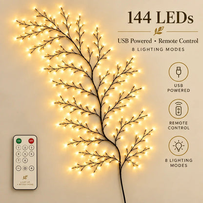 ✨ Flexible LED Branch Lights | Remote-Controlled Holiday Wall Decor - image 13