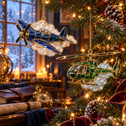 ✨ 2026 Military Stained Glass Christmas Ornaments – Set of 6