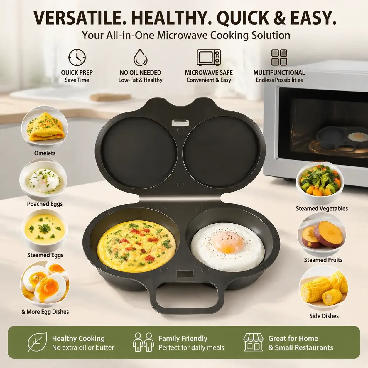 🍳 Microwave Egg Poacher 🥚💛 Quick Easy Convenient Egg Cooker with Lid & Handle for Perfect Breakfasts - image 2