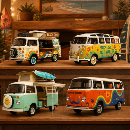 High-quality miniature model✨2026 Campervan Advent Calendar – 24 Vintage Mini Camper Van Collectible Figurines