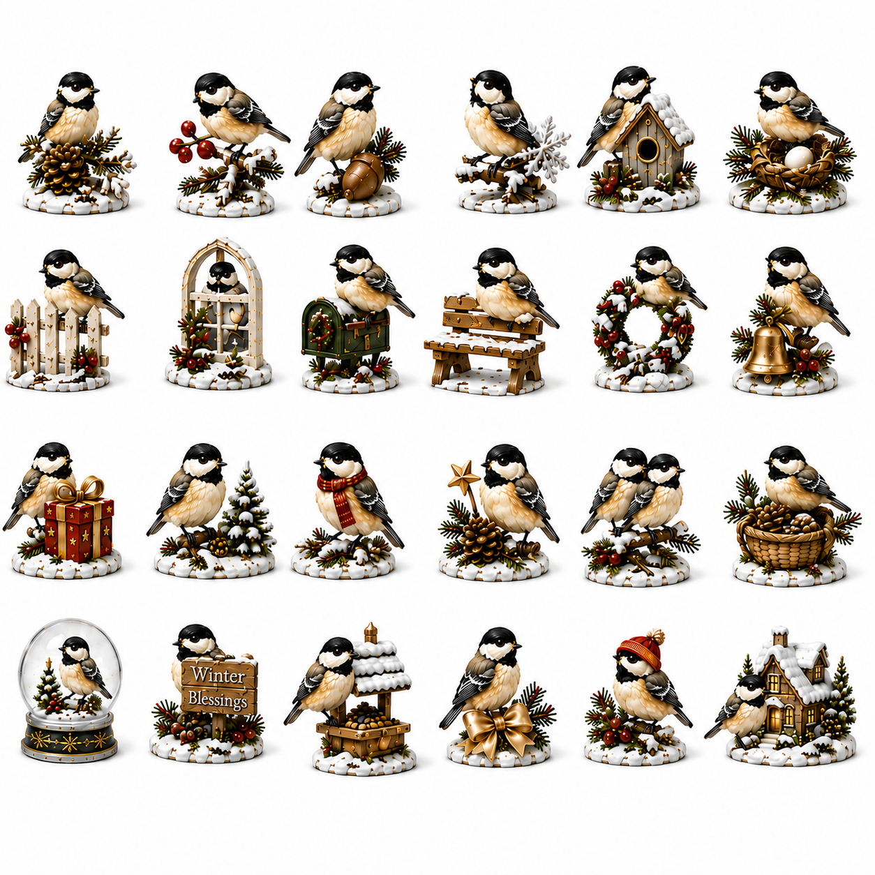 🔥Last 30 pcs✨⏰Last day 50% off🔥✨24-Day Advent Calendar - Chickadee