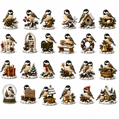 🔥Last 30 pcs✨⏰Last day 50% off🔥✨24-Day Advent Calendar - Chickadee