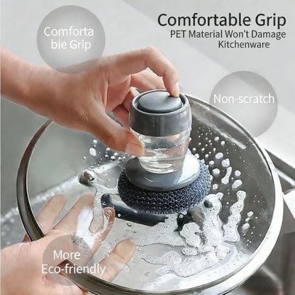 Plastic Auto-Dispense Dish Brush - Multifunctional Pot Scrubber🧼 - image 5