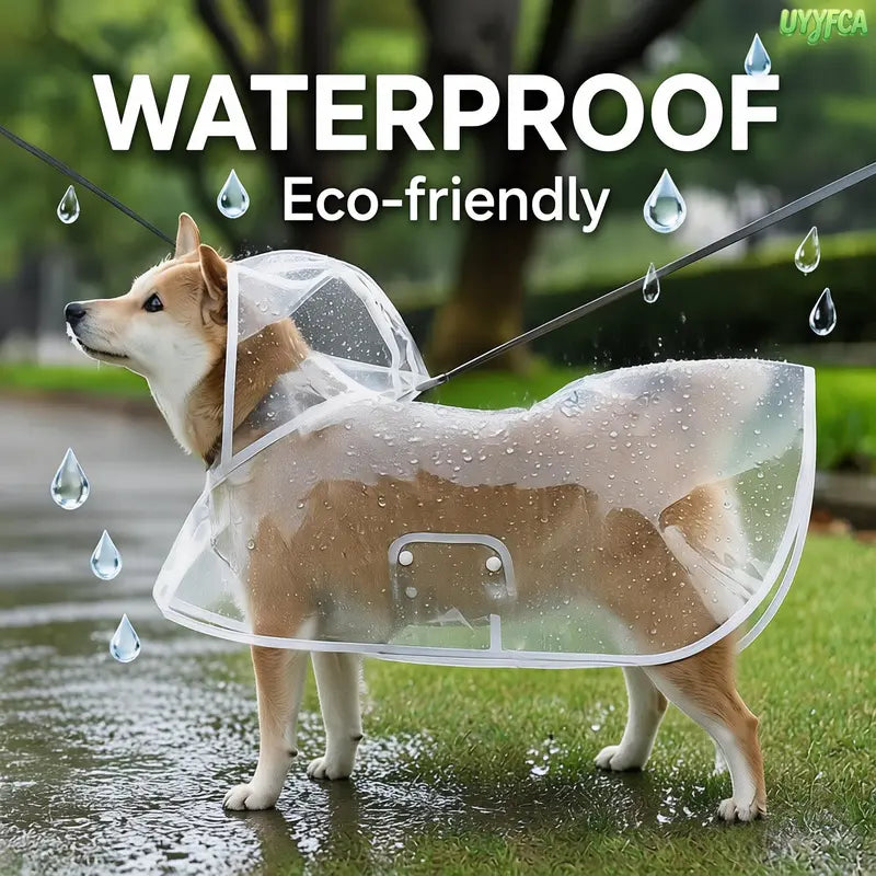 Transparent Thick Cape Dog Raincoat for Small Medium Dogs 🐶