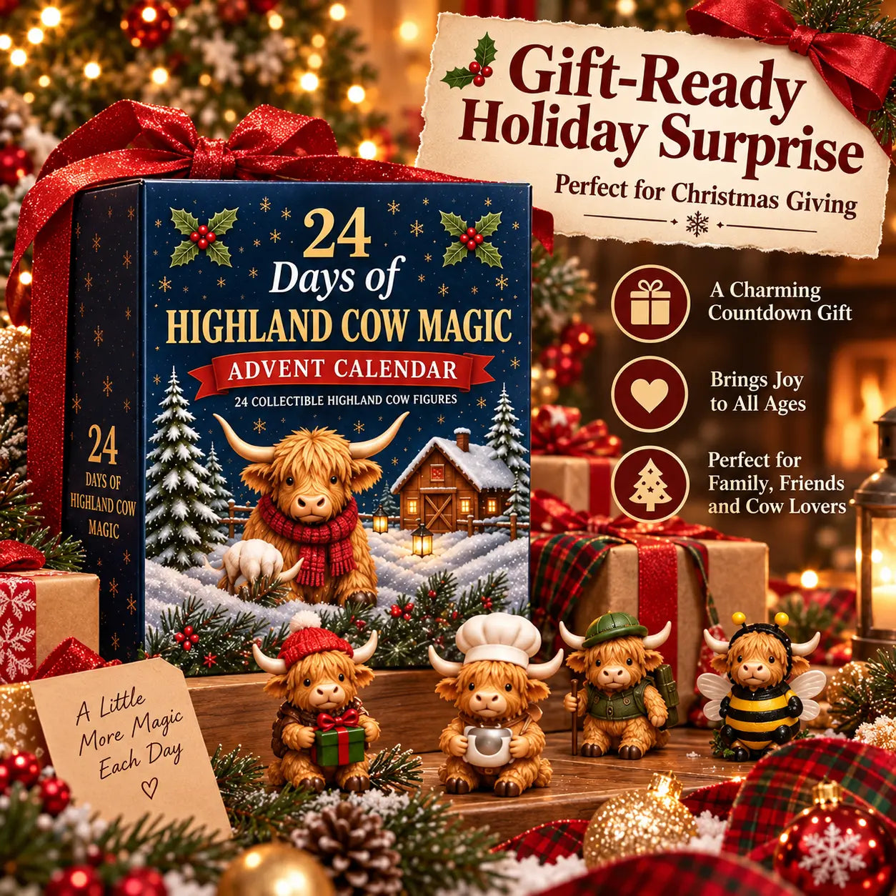 24-Day Highland Cow Advent Calendar - Christmas Countdown Gift Box 🐄🎁 - image 8