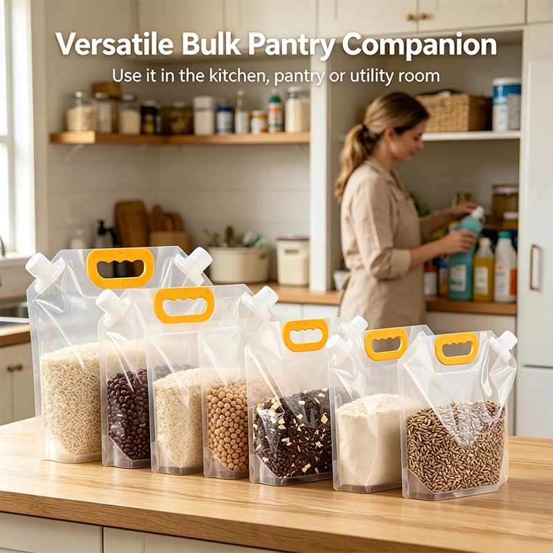 5pcs/pack Grain Sealed Bags, Transparent Food Storage Bags, Moisture-Proof and Pest-Resistant🌾 - image 3