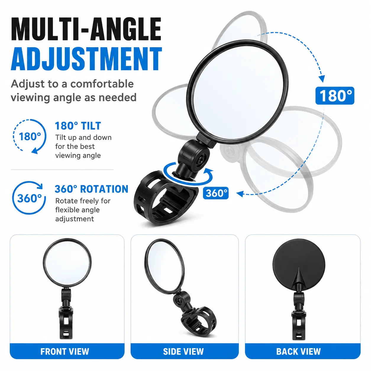 2 Counts, Bicycle Handlebar Convex Rearview Mirror🚲 - image 4